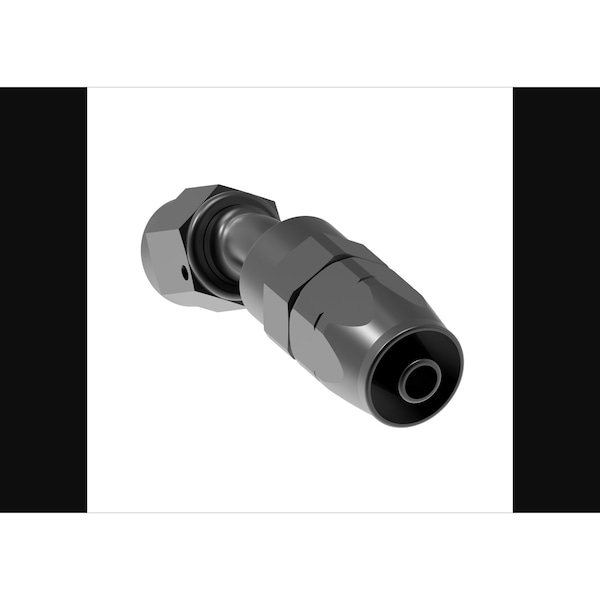-6 AN Hose, 30 Degree Elbow, Anodized, Black, Aluminum